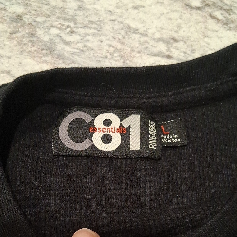Essentials Black Knit Crewneck Sweater